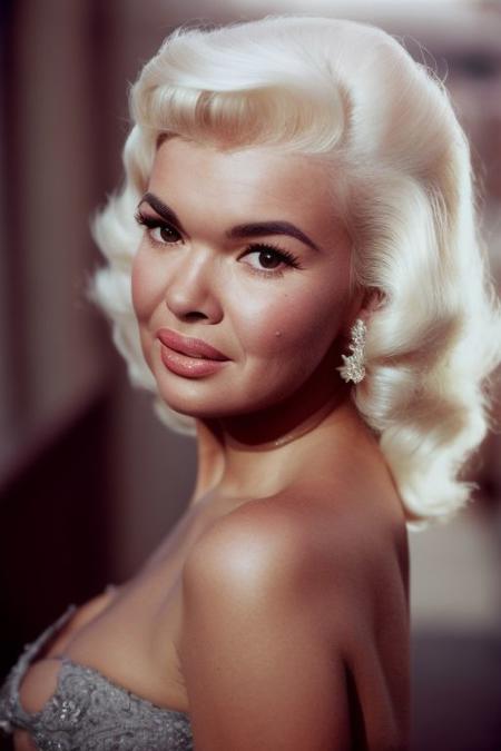 Busty Jayne Mansfield, white hair,
Formal photograph, portrait, highly detailed, skin details, goosebumps, blush, detailed eyes,
Analog film photograph, hyperrealistic, photorealistic, masterpiece, RAW, HDR, 8k