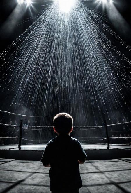 real and hit hard with an image that throws a knockout punch at child abuse and the scourge of illegal. This isn't just art; it's a battle cry. I want something that screams defiance and hope. Think emblematic - like shattered chains symbolizing breaking free, or a fierce shield guarding the innocent. Maybe even a lone light blasting through a dark void, a beacon of hope in a grim battle. The message? Loud and clear: 'We stand strong against the darkness.' We're not just raising awareness; we're rallying troops for a cause. This image needs to be the embodiment of being the grown-up in the room, ready to fight the good fight and protect the future.