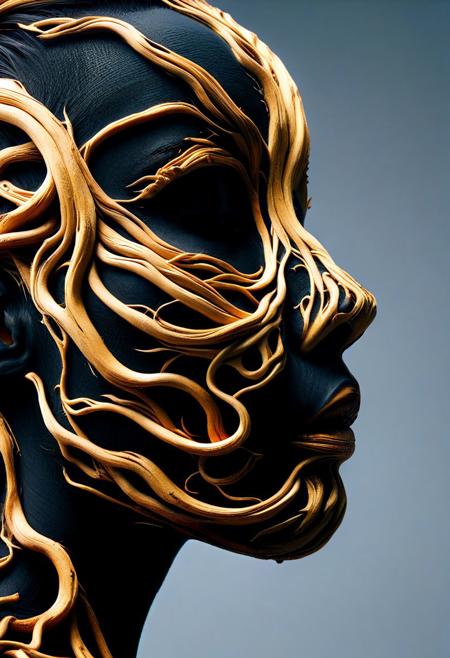 PG-TR,(film grain),ultrarealistic 4k,photoart_style, vivid, minimalist, beautiful black face, golden make-up,side view profile,realistic, Wide angle lens, high contrast, dark black tone,Cinematic Lighting, movie-level texture, hand-painted details, epic, meticulous,perfect composition, dynamic play of light, rich colors, epic shot, perfectly quality, natural textures,high detail, photoshadow, (natural colors, correct white balance, color correction, dehaze),(intricate detailed), YurYuna