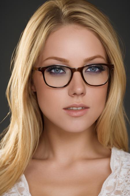 portrait photo,  stunning,high quality photo, perfect details and textures, highly detailed,looking at camera,front view, perfect lighting,  <lora:xxshawna:1>blonde xxshawna with glasses