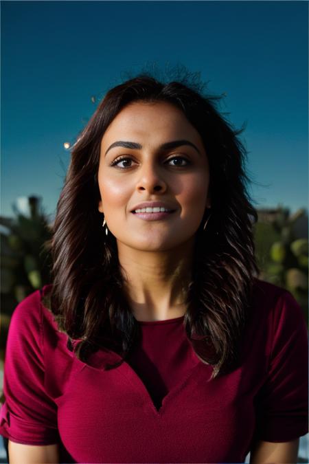 ShraddhaSrinath, art by Dmitri Danish,art by Hugh Kretschmer, photograph, [Aesthetic:Captivating:10] Woman, Making funny face, film grain, Canon R5, Circular polarizer,  <lora:ShraddhaSrinathSD1.5:1>