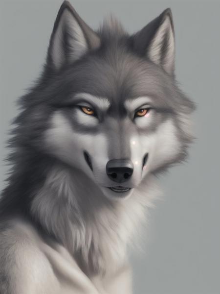 wolf, solo, anthro, hyper realistic,