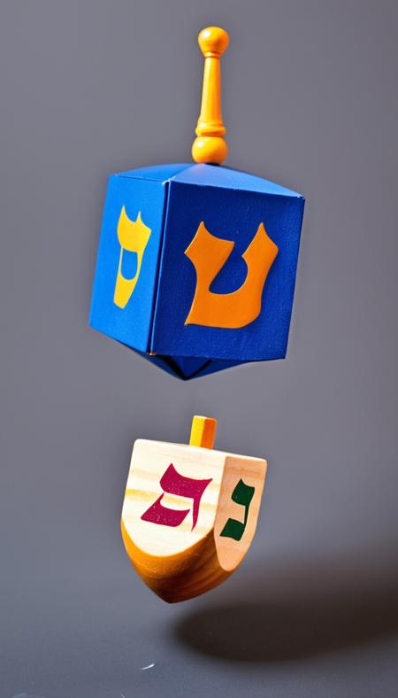 A dreidel floating in the air, epic, stunning, masterpiece, best quality, high quality, absurdres <lora:dreidel_xl_v1:1>