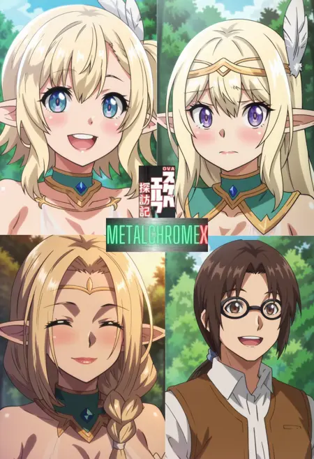 All four Sukebe Elf Tanbouki characters