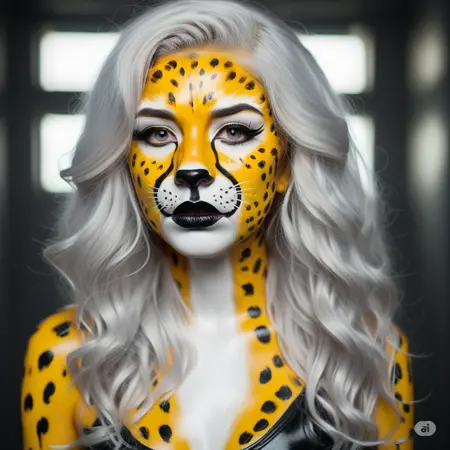TattooedPup - latex cheetah girl