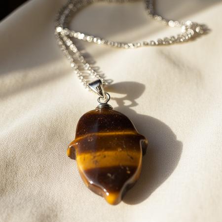 Support & Buzz Tiger's eye Khamsa Pendant Necklace sterling silver – Jewelry LoRA (Flux Dev) v4.0