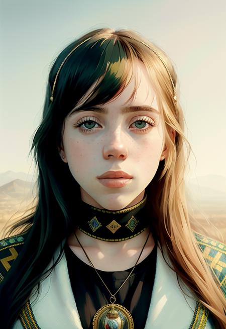 (portrait:1.1) photo of the most beautiful artwork in the world featuring (face of BiL13L1SH:1.1), smiling, heart professional majestic oil painting by Ed Blinkey, Atey Ghailan, Studio Ghibli, by Jeremy Mann, Greg Manchess, Antonio Moro, trending on ArtStation, trending on CGSociety, Intricate, High Detail, Sharp focus, dramatic, photorealistic painting art by midjourney and greg rutkowski