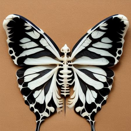 a skeleton gothic butterfly, <lora:ButterflyAI-000006:1>