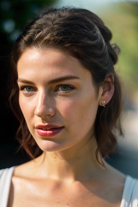 Realistic photo of a beautiful j3ss1c4p-v1 woman,  1girl, solo, long hair, looking at viewer, blue eyes, simple background, brown hair, casual clothes, parted lips, teeth, lips, black background, portrait, realistic, nose, soft lighting, professional Photography, Photorealistic, detailed, RAW, analog, sharp focus, 8k, HD, DSLR, high quality, Fujifilm XT3, film grain, award winning, masterpiece<lora:j3ss1c4p-v1:1.0>