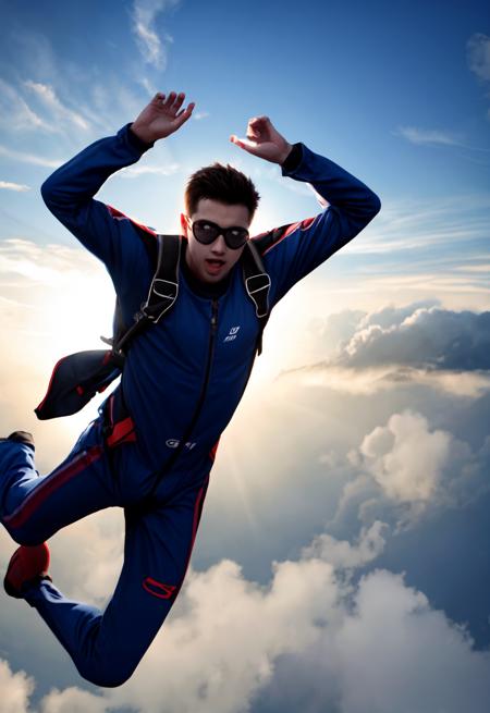 boy skydiving, clouds, wind, muscular,
vibrant colors, colorful art style, 
soft lighting, soft shadows, detailed textures, dynamic lighting,  
nice hands, perfect hands, 
<lyco:GoodHands-beta2:1.0> 
<lora:add_detail:1>