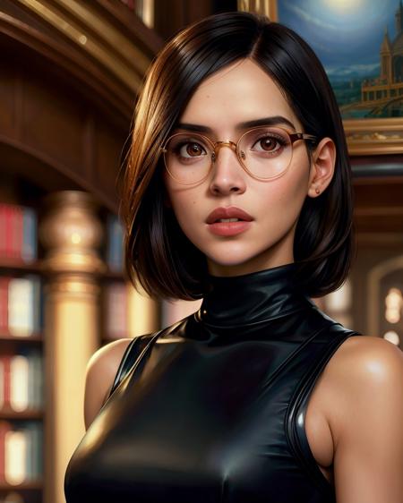 AdriaAchz, Shhhh!, (realistic, hyperdetailed:1.3) photo of 1girl as a strict librarian, closeted dom, (medium close-up), face focus, glasses, turtleneck, (stern expression), sensible hairstyle, skirt, accusatory finger pointed at viewer, intelligent composition, library background, volumetric lighting, (masterpiece, best quality:1.5), <lora:+ Unhorny_(-3.0-4.0) v01:1.5>,