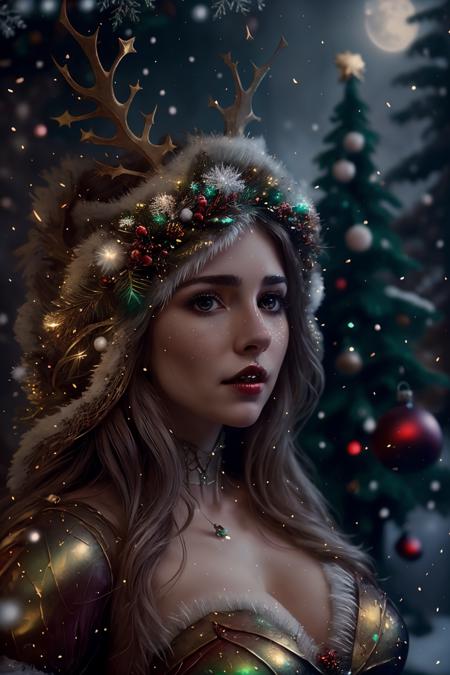 <lora:Xmas2:0.7> Xmas decorations woman, fantasy, cinematic