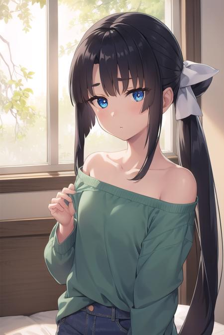 ushiwakamaru, <lora:ushiwakamarupinta-lora-nochekaiser:1>,
ushiwakamaru pinta, long hair, bangs, blue eyes, black hair, very long hair, sidelocks, hair bun, side ponytail, parted bangs,
BREAK shirt, collarbone, shorts, green shirt,
BREAK indoors, bed,
BREAK looking at viewer, (cowboy shot:1.5),
BREAK <lyco:GoodHands-beta2:1>, (masterpiece:1.2), best quality, high resolution, unity 8k wallpaper, (illustration:0.8), (beautiful detailed eyes:1.6), extremely detailed face, perfect lighting, extremely detailed CG, (perfect hands, perfect anatomy),