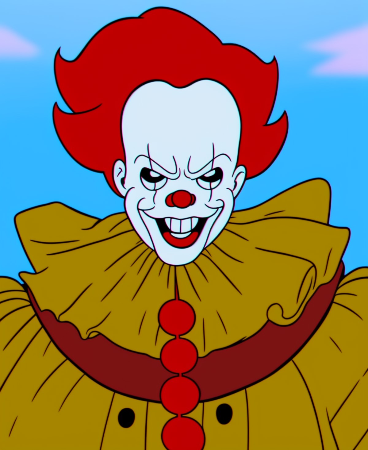 (ocds:1.1) style of portrait of pennywise,   fleischer studios, high detailed, 4k