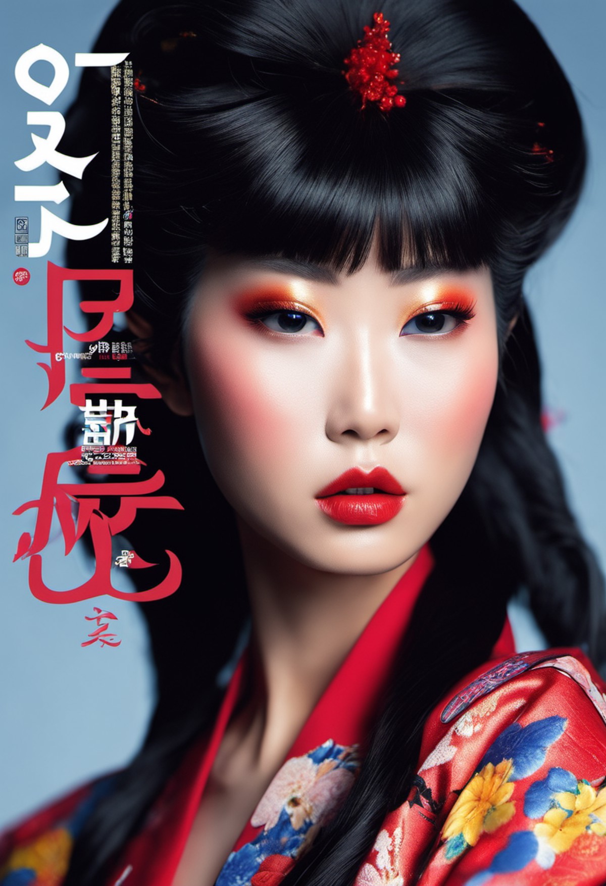 ('Waifu' Magazine cover:1.3) (minimal design, clear title header), (Candid 1.3), photo of a vivacious (Japanese|Israeli) s...