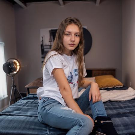 RAW photo, standing girl, long hair
