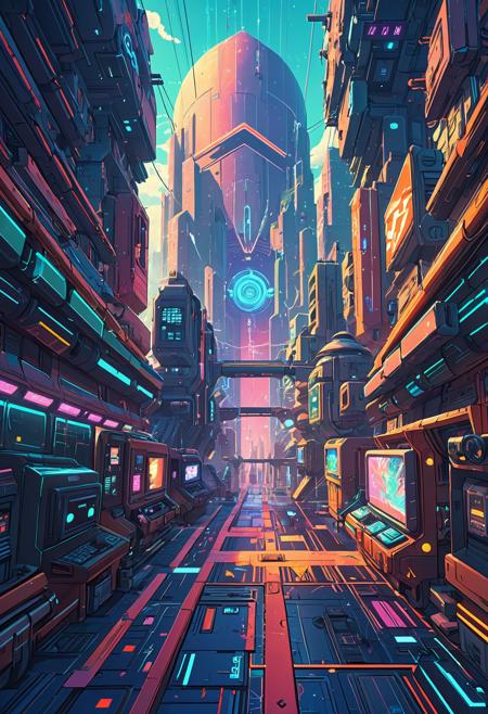 anime artwork <lora:Beeple_retrofuturism-000005:1>,Beeple style,retrofuturism, . anime style, key visual, vibrant, studio anime,  highly detailed