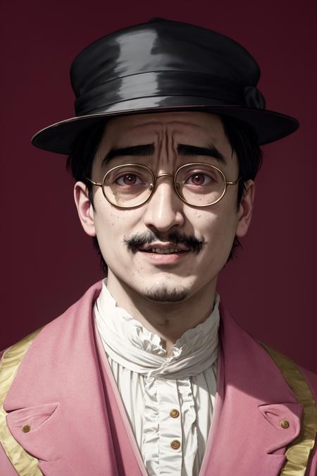 Filthy Frank Joji George Miller Papa Franku pink guy chin-chin  portrait, Victorian Era painting, making funny exhaggerated cringe facial expressions, 8k, 4k, (highres:1.1), best quality;