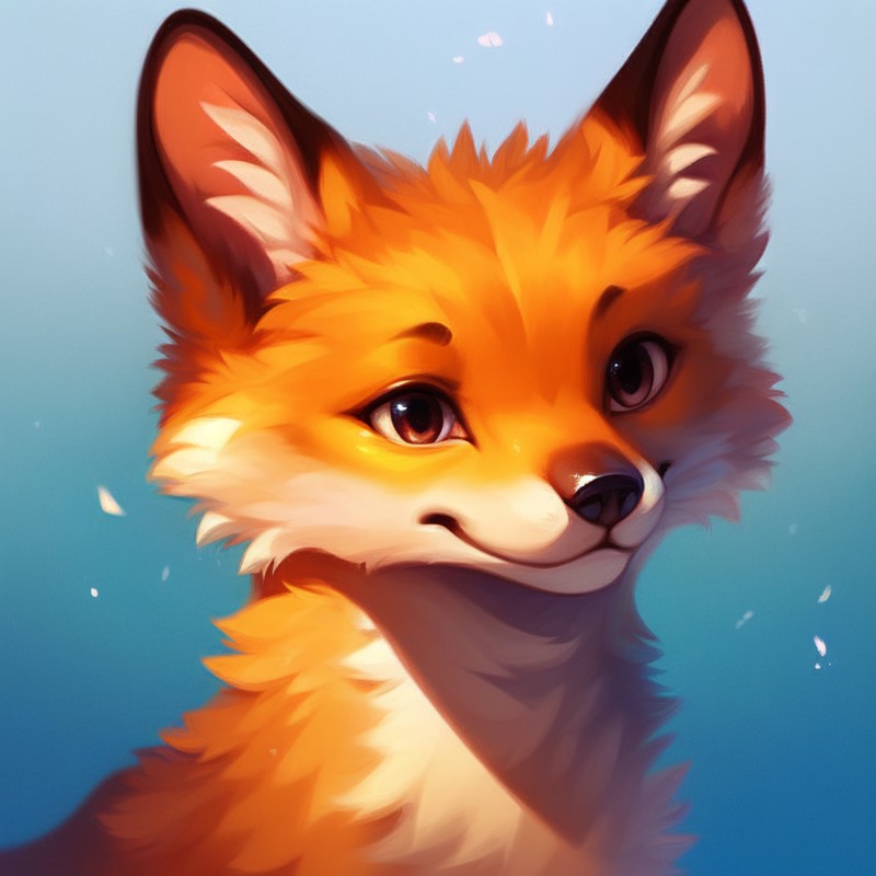 score_9, solo, portrait. feral fox, light gradient background