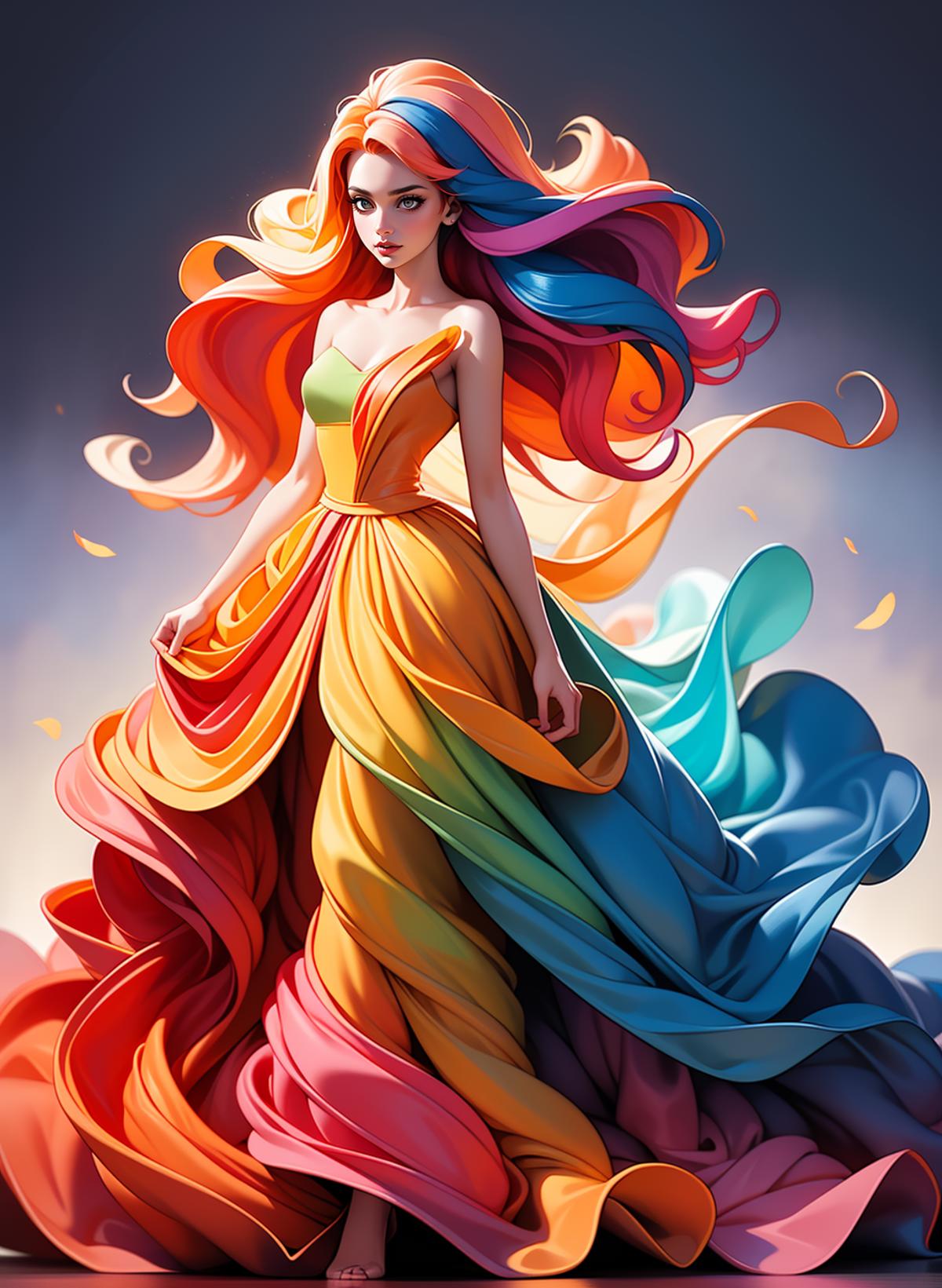 Rainbow Layer Dress image by Sophorium