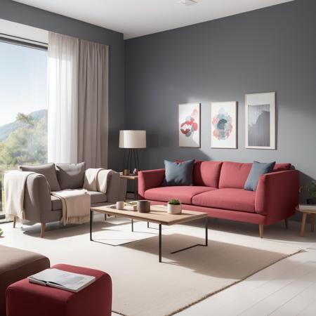 room,simple style:1.2,red wall,red sofa, <lora:Interior-desighv2-1:0.8>