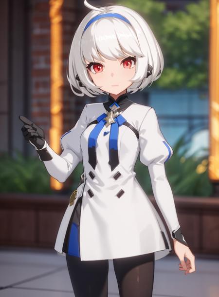 1girl, white hair, short hair, red eyes,