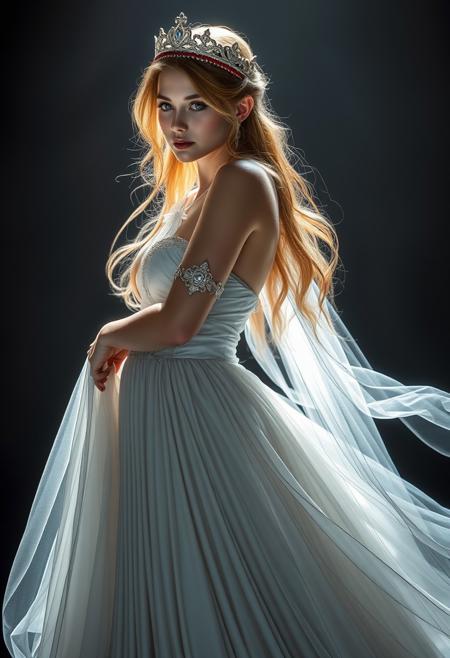 4K, best quality,(Luis Royo style), masterpiece, extremely detailed, an extremely delicate and beautiful, dynamic, realistic anatomy, great lighting, perfect shading, professional shading, depth of field, dark environment, beautiful woman, princess dress, diadem, full body, (skinny body, fit body),  long robe, side soft light, elegant, gorgeous, highly detailed,  well-endowed, perfect boobs,(very big natural boobs, very huge natural boobs, heavy boobs, saggy boobs, very sloppy boobs, large areola), full shot photo, uncropped,  perfect face, perfect anatomy,cute, beautiful, perfect beauty,amazing beauty, pure genious, absolutely perfect, gentle, highly detailed, breathtaking, colorful