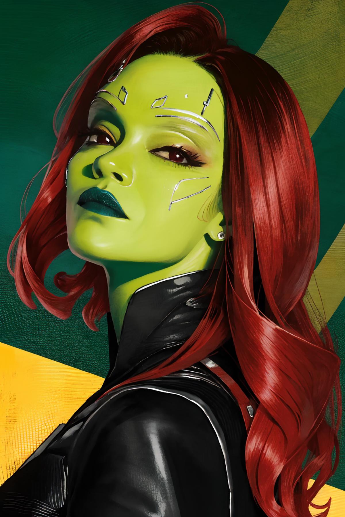 Zoe Saldana as Gamora from Guardians of the Galaxy (Lora) image by BoomAi