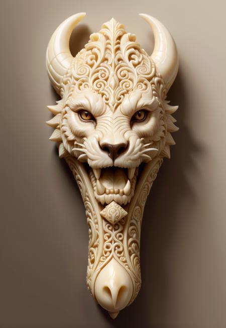 high quality fantasy artifact concept art, simple background, Beast Tamer's Whistle, carved ivory bone, intricate, ornate, 8k