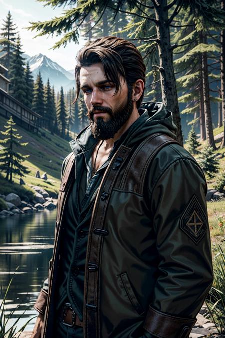 ((masterpiece, best quality))
<lora:add_detail:0.8>
 <lora:FarCry5John:0.8>
FarCry5John, 1boy, solo, brown hair, blue eyes, beard, In a serene, tranquil forest, wearing outdoor gear and enjoying a peaceful nature hike