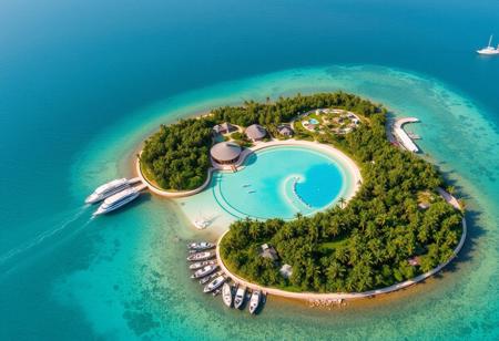 The name of this island is "Silver Moon Island", surrounded by the sea. The shape of the island is like a crescent moon, with a dock and several ships. A series of luxurious clubs, golf courses, resorts, etc. have been established
High end facilities, coupled with extensive promotion in national tourism magazines
Legend has it that it has become a famous seaside resort.
And with the wedding scheduled to be held there, it's even more exciting
It has attracted the attention of many people. At that time, countless newspapers across the country
The rush to report on the wedding can be said to have been overwhelming.