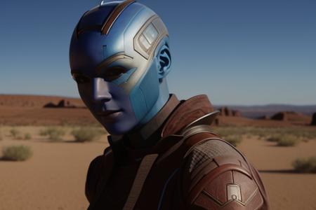 <lyco:nebula:0.7> gotgnebula, robot, alien, humanoid, by rutkovski, detailed,  desert background, <lora:LowRA:0.4>