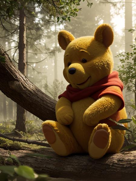 Watercolor painting HDR photo of Hyperrealistic art masterpiece of Winnie The Pooh playng with bees, in a forest clearing, early evening, The Pooh has highly textured fur <lora:xl_more_art-full_v1:0.25> . Extremely high-resolution details, photographic, realism pushed to extreme, fine texture, incredibly lifelike. High dynamic range, vivid, rich details, clear shadows and highlights, realistic, intense, enhanced contrast, highly detailed, 3D render, ((hyper realism)), sharp focus, cinematic lighting, photo realistic, hyper realistic. 4k, natural, global illumination, caustics, ratytracing, Unreal Engine, highly detailed, trending on Artstation . Vibrant, beautiful, painterly, detailed, textural, artistic