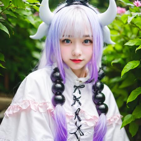 masterpiece, best quality,(8k, RAW photo, best quality, masterpiece:1.39), (realistic, photo-realistic:1.2),zydG, Kanna_Kamui, white hair, gradient hair, garden background
<lora:Kanna_Kamui_Kobayashis_Dragon_Maid-13:0.8> <lora:JapaneseDollLikeness_v15 (1):0.8>