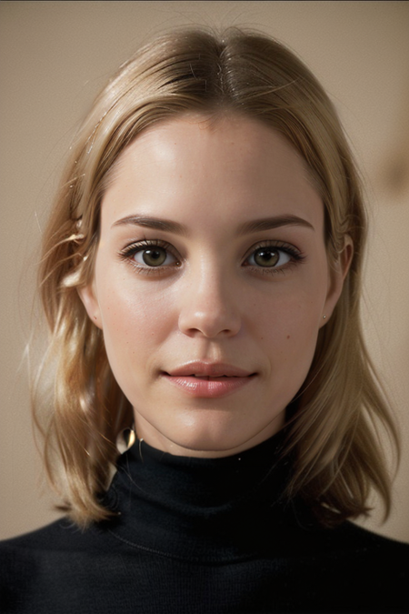 LeslieBibb, portrait, ((1960s photograph, turtleneck, 1960s hair, 1960s London))