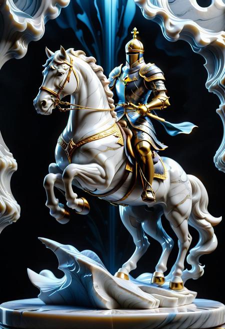 Ultrarealistic. sharp focus, dynamic lighting. play of light, Raytracing, Ultra detailed. (((Liquid Marble style))). A king knight made of Liquid Marble, king crown