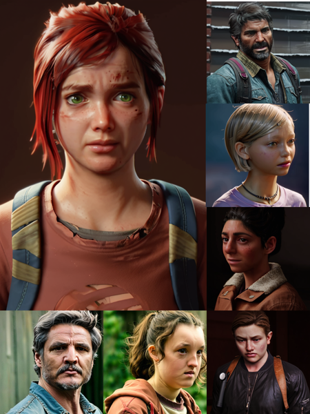 Last of Us Characters Pack LoRA | Ellie, Joel, Abby, Sarah, Dina PRP v1.0