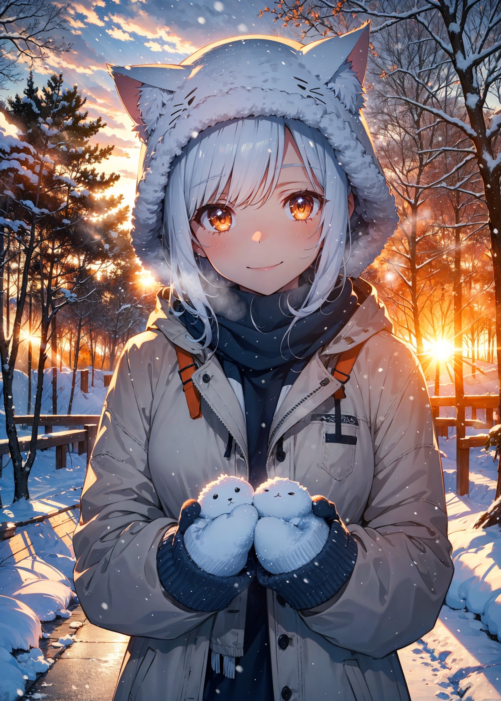 (best quality:1.05), 1girl, winter clothes, detailed clothes, high quality winter clothes, intricate detail, mittens, smil...