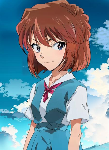 1girl,solo,eva school uniform,upper body,, haibaratv,(looking at view:1.3),(sparkle eyes:1.3), Detail of eye,(closed mouth:1.4),
<lora:eva_school_uniform:1>,  <lora:haibaratv:0.6>