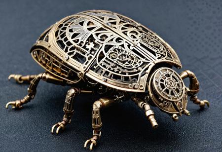 Steampunk-Inspired Mechanical (scarab beetle), mechanical details, highly detailed