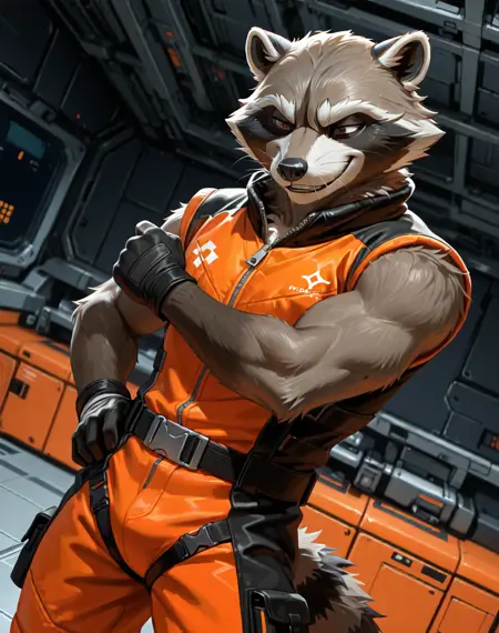 Rocket Raccoon Orange Outfit (Marvel Comics) (Illustrious) (AD)