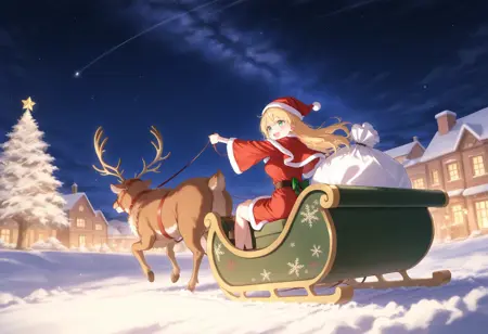santa's sleigh / reindeer / サンタのソリ / そり / トナカイ / クリスマス