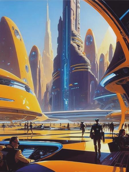 <lyco:SydMead:1.0> a surreal image of humanity in STEAMPUNK paradise in the year 2100, futuristic, otherworldly, by SYD MEAD