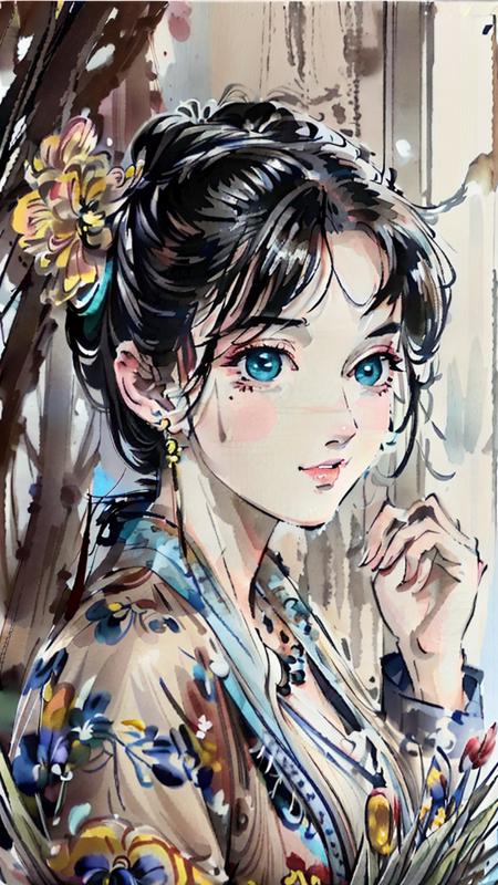 traditional chinese ink painting<lora:Moxin_10:0.7>,flower,butterfly, grass,dawn,near the lake,waterfall, trees,
shukezouma<lora:Shukezouma-1.1:0.3>,Nova,1girl.solo,wearing hanfu, more cloth,breasts,sexy attire, perfect body, jewelry and necklace,[((correct fingers,beautiful hands))], earrings,happy, grin, (blush|cute and playful|adorable|skinny|thick bangs|beauty|twintail|short hair|hair bun,),
[(full body,from everywhere,from below)],
(ultra high res,photorealistic,realistic,best quality,photo-realistic), (high detailed skin,visible pores),(real person,photograph),realistic,, (8k, raw photo, best quality, masterpiece),photon mapping, radiosity, physically-based rendering,automatic white balance,watery eyes, (looking at viewer),(irises and pupils are rounded,the pupil reflects the surroundings,eyes are not the same size),