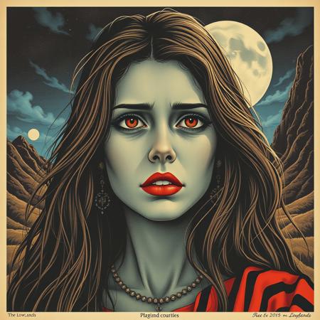 sad eyed lady of the lowlands, 1960's epic rock poster art