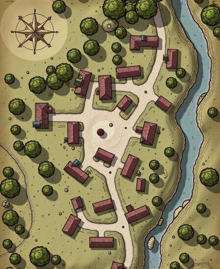 Envy Flux Fantasy Town Map 01 - Town and village maps for D&D and other RPGs v1.0