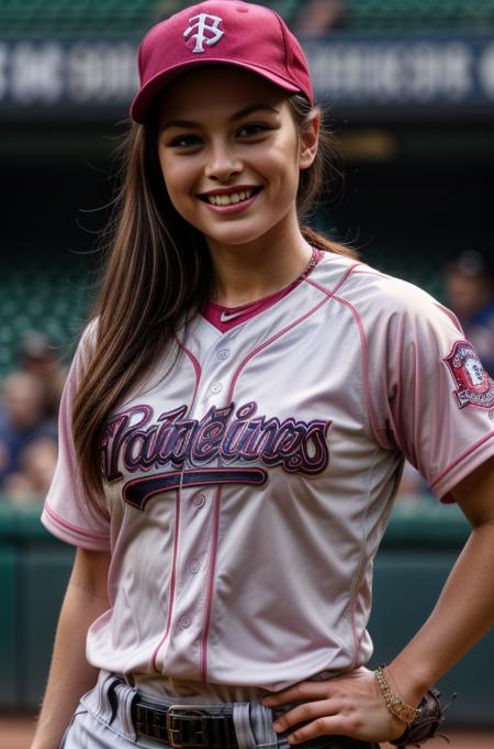 masterpiece, smile, detailed, 1woman
<lora:Baseball Uniform By Stable Yogi:0.8>wearing a baseball uniform in pink color
<lora:DETAIL_SLIDER_BY_STABLE_YOGI:0.8>
<lora:NOISEOFFSET_BY_STABLE_YOGI:0.2>