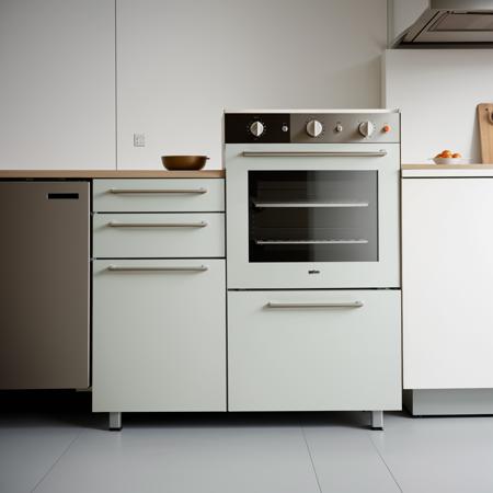 a modern ultra-minimalist kitchen machine, designed by Dieter Rams