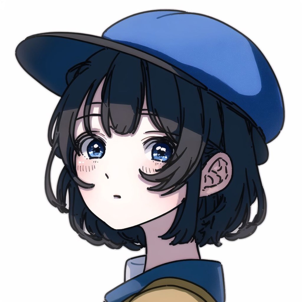 <lora:fuuka_kobayashi:1.0>, (fuuka_kobayashi:1.0), drawing, blue eyes, blue hair, blush, hat