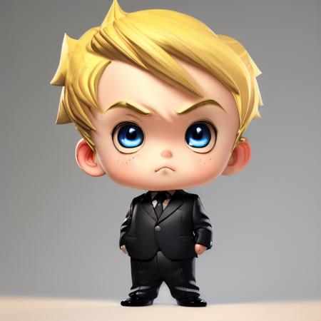 3D Mascot Blonde Boy in Black Suit v1.0